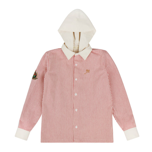 Hickory Stripe Hooded Shirt